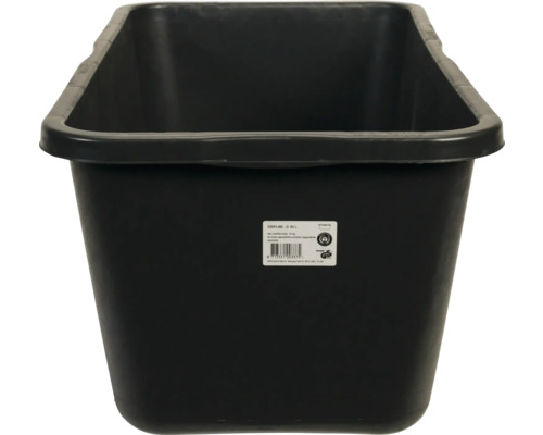 Cuve à mortier rectangulaire en plastique avec poignées, capacité 65 litres