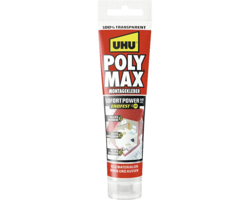 Colle de montage UHU POLY MAX Sofort Power 115 g Tube de colle de montage Uhu Poly Max