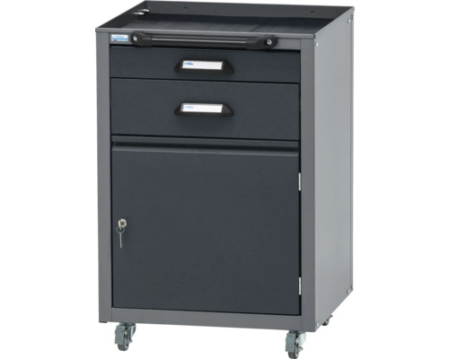 Küpper made in Germany 51,5 x 76 x 48,5 mm 2 Schubladen Anthrazit-Hellgrau Werkstattwagen mit zwei Schubladen und einem Schrank