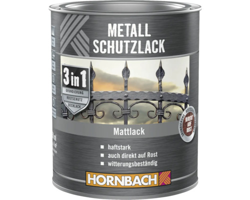 Boîte de peinture de protection pour métal, apprêt 3 en 1, protection antirouille et laque de finition de Hornbach