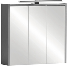 Spiegelschrank Palermo 65 x 16 x 62,7 cm anthrazit 3-türig LED