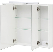 Spiegelschrank Maxim 80 x 16 x 74,7 cm weiß matt 3-türig LED