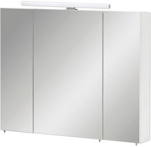 Spiegelschrank Maxim 80 x 16 x 74,7 cm weiß matt 3-türig LED