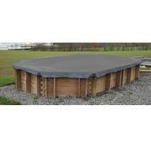Holzpool mit Poolabdeckung