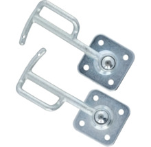Zwei Metallfensterhaken mit Montageplatte