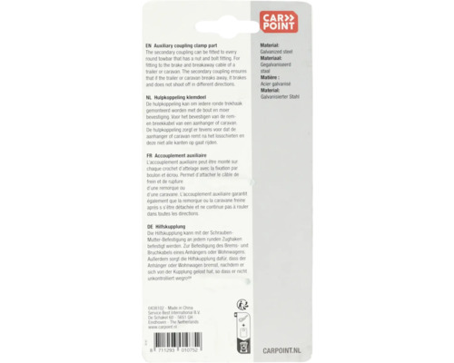 Carpoint Hilfskupplung aus verzinktem Stahl