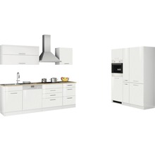 Cuisine complète Held Möbel avec appareils Mailand 390 cm blanc haute brillance démontée variante réversible 637.1.6210