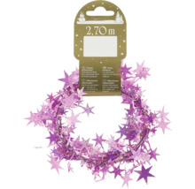 Guirlande de guirlandes violette de 2,70 mètres de long avec des étoiles pour décorations festives