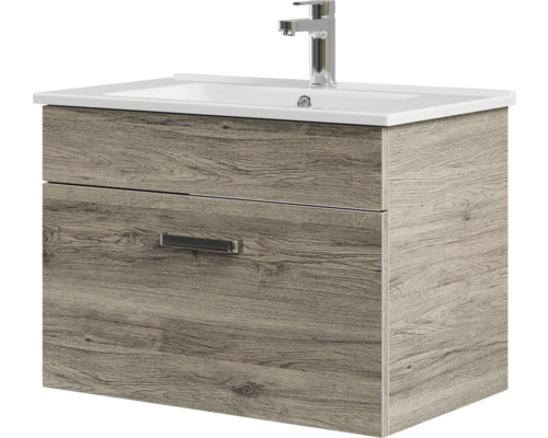 Waschtischunterschrank mit zwei Schubladen und Aufsatzwaschbecken