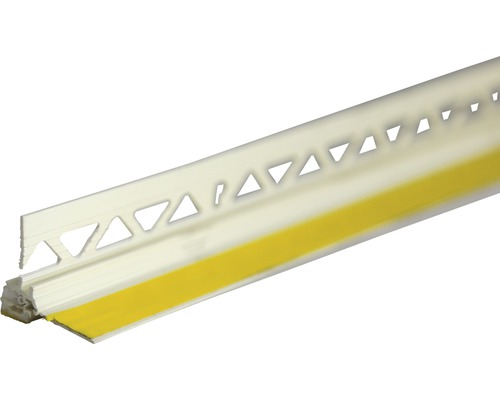 Baguette d'étanchéité PROTEKTOR PVC rigide et souple avec membrane et joint creux pour épaisseur d'enduit 10 mm 2600 x 10 x 6,5 mm