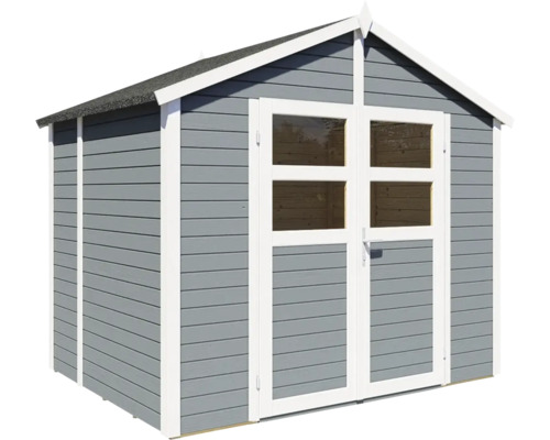 Abri de jardin en bois avec double porte et fenêtres