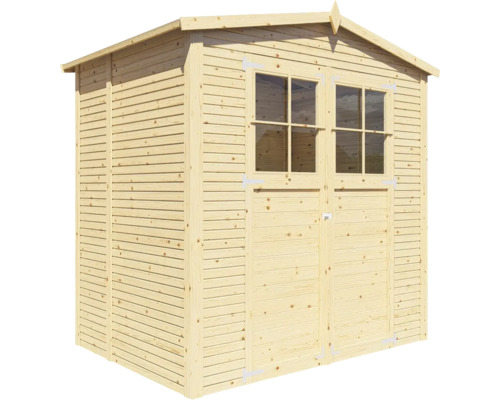 Abri de jardin en bois avec double porte et fenêtres