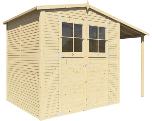 Gartenhaus aus Holz mit Fenster und Vordach