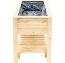 Jardinière surélevée en bois avec étagère et film