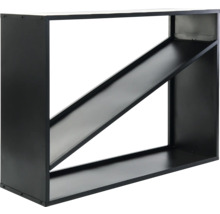 Schwarzes Wandregal mit diagonalem Fach