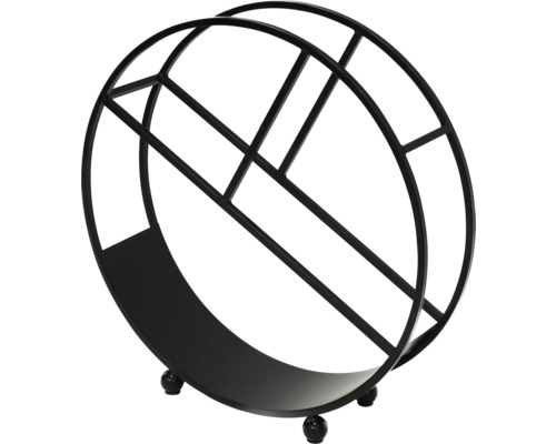 Range-bûches en métal de forme ronde