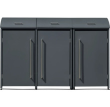 Cache-poubelle pour trois poubelles