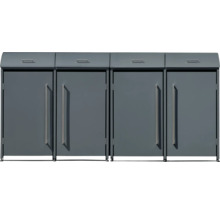 Cache-conteneurs pour quatre poubelles
