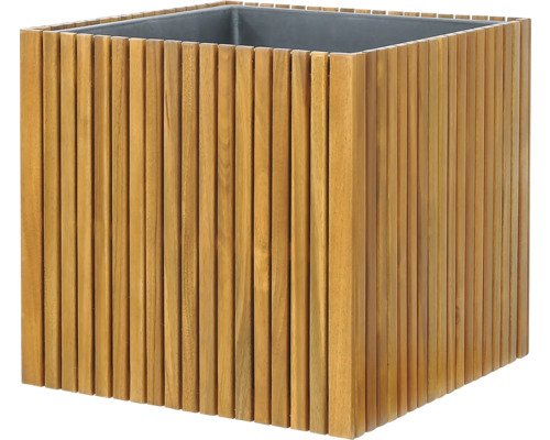 Quadratischer Pflanzkübel aus Holzlatten