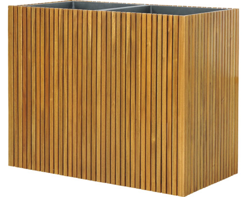 Rechteckiger Pflanzkübel aus Holz mit Einsatz