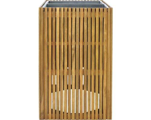 Blumenkasten aus Holz mit Metalleinsatz