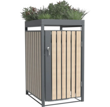 Cache-poubelle avec plantation sur le toit