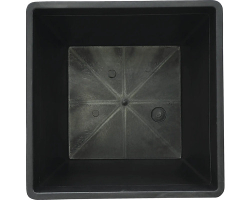 Schwarzer Pflanzkasten, quadratisch, Ansicht von oben