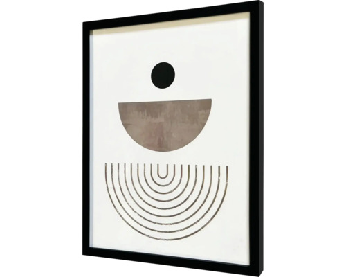 Gerahmtes Bild mit modernem, abstraktem Design aus Kreisformen