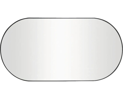 Wandspiegel Aluminium schwarz oval 60x120 cm Wandspiegel Aluminium schwarz oval 60x120 cm