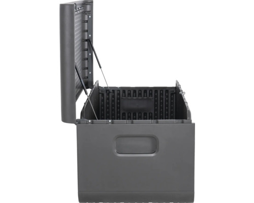 Geöffnete Kunststoff Gartenbox zur Aufbewahrung