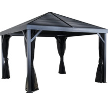 Tonnelle de jardin avec rideau noir