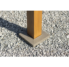 Pied de poteau pour toit de terrasse sur lit de gravier