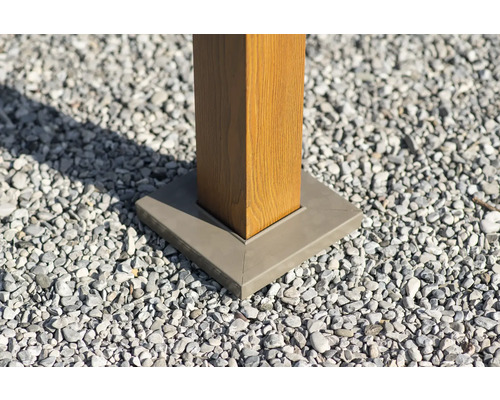 Pfostenfuß für Terrassenüberdachung auf Kiesbett
