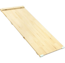 Sommier à lattes en bois pour une meilleure ventilation du matelas.