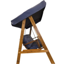 Balancelle de jardin avec cadre en bois et revêtement en tissu
