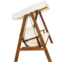 Balancelle en bois avec toit et coussins