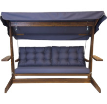 Balancelle en bois avec toit et coussins