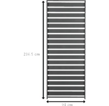 Blickdichtes Zaunelement mit den Maßen 236,5 cm Höhe und 93 cm Breite.