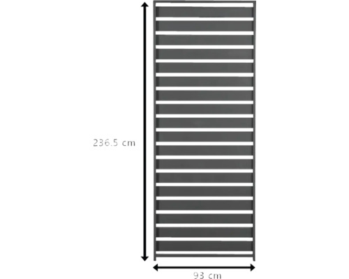 Élément de clôture opaque mesurant 236,5 cm de haut et 93 cm de large.
