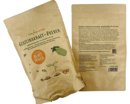 Poudre de roche Gesteinskraft - poudre 1 kg microfine 0 - 20 µm, pour éloigner les nuisibles, renforcer les plantes, améliorer le sol