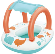 Aufblasbarer Babyschwimmer mit Sonnenschutz und Tiermotiven