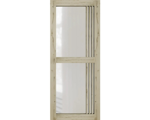 Porte en bois avec insert en verre