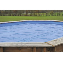 Piscine hors sol avec couverture de piscine dans le jardin