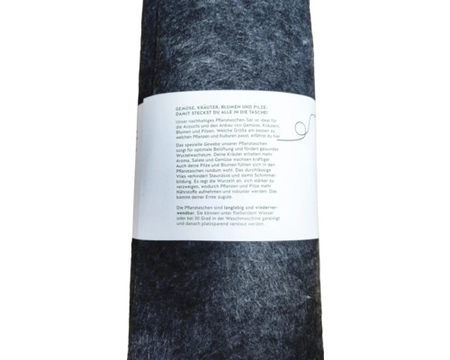 Gros plan d''un sac de culture durable avec une étiquette contenant des informations sur la culture de légumes, d''herbes aromatiques, de fleurs et de champignons