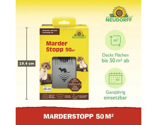 Neudorff Marder Stopp 50 mètres carrés effaroucheur de martres