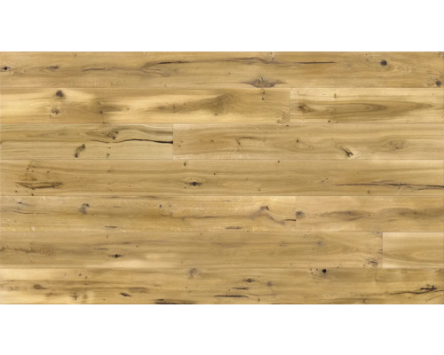 Holzboden aus Eiche mit Astlöchern und Maserung