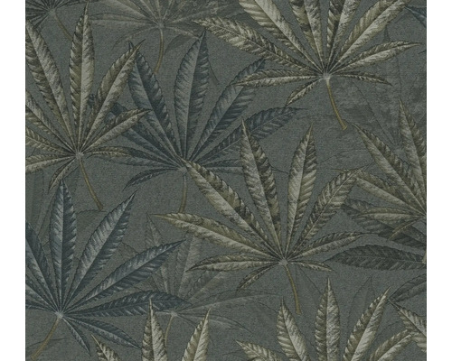 Papier peint intissé 39984-4 feuilles gris vert Papier peint avec motif de feuilles