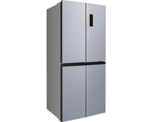 Freistehender Kühlschrank mit vier Türen und digitalem Display