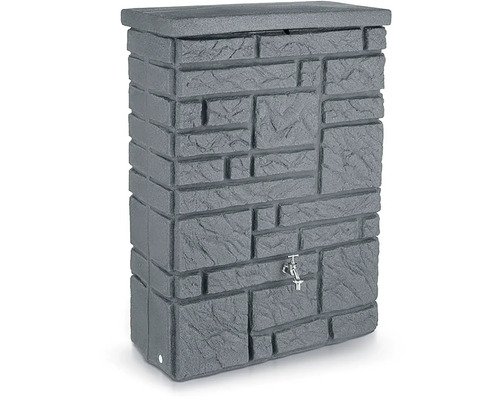 Regentonne in Steinoptik mit Wasserhahn