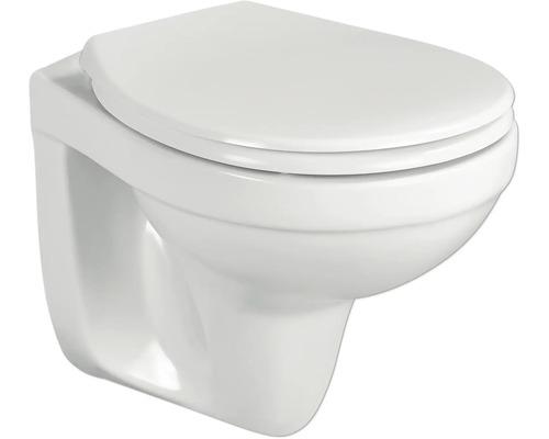 WC suspendu cuvette à fond creux sans bride blanc brillant sans abattant 1271822 WC suspendu en céramique avec siège de toilette